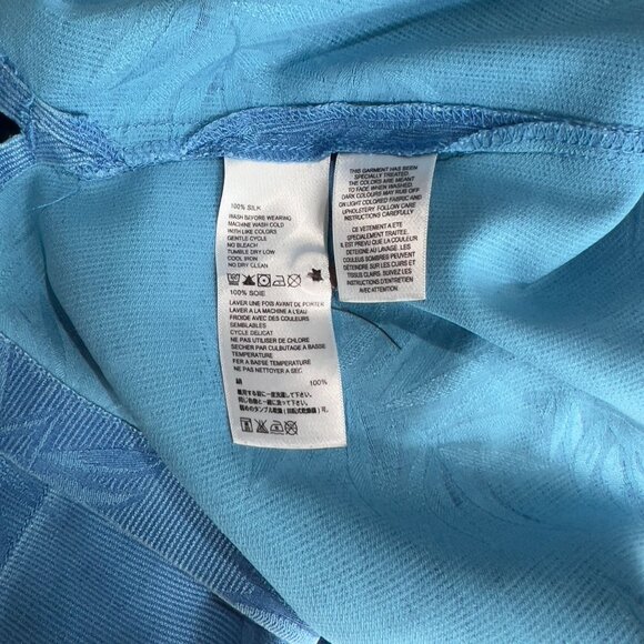 Tommy Bahama Men's L Large Blue Hawaiian Silk Shirt Short Sleeve - Picture 6 of 7
